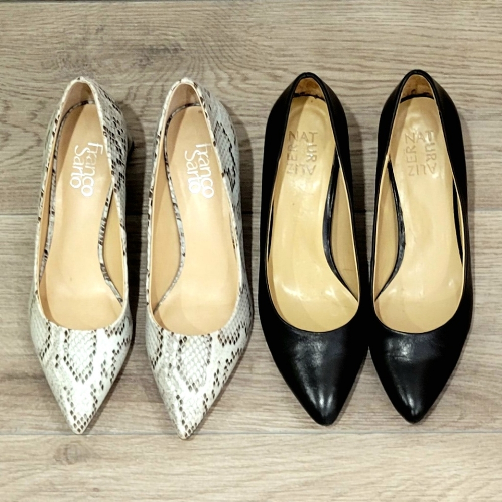 Bundle of 2 Pair Block Heels, Franco Sarto & Naturalizer Pumps size 7 EUC